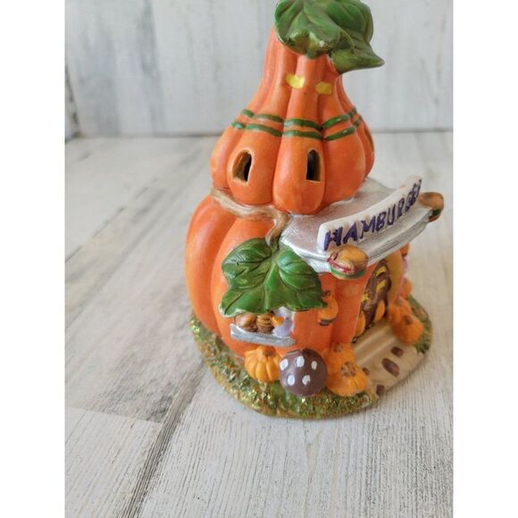 Hamburger pumpkin Halloween mini village house decor light up vintage mushrooms - Picture 7 of 9